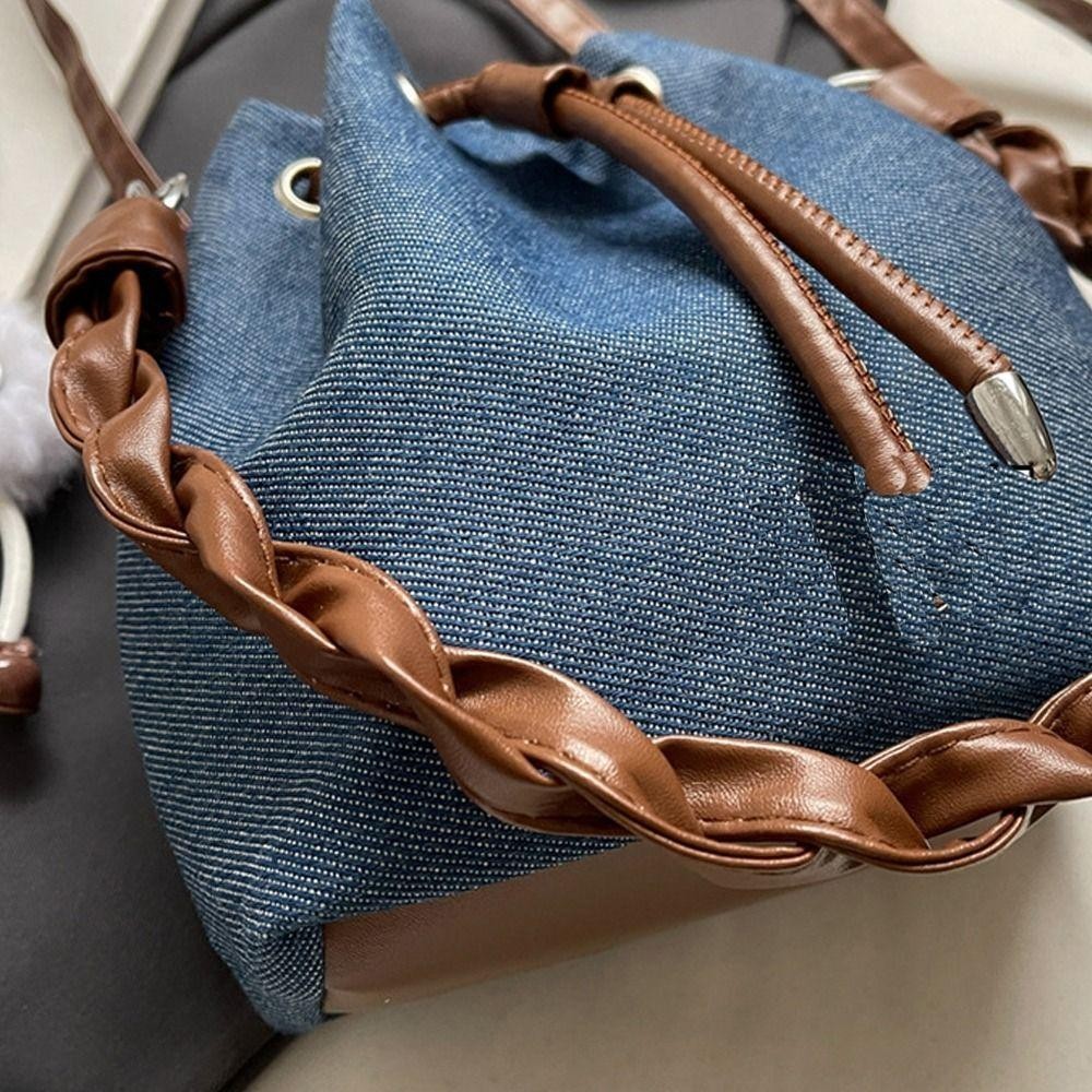 Túi xô dây rút HOBBYIN, Túi đeo vai Denim thời trang, Túi xách sáng tạo