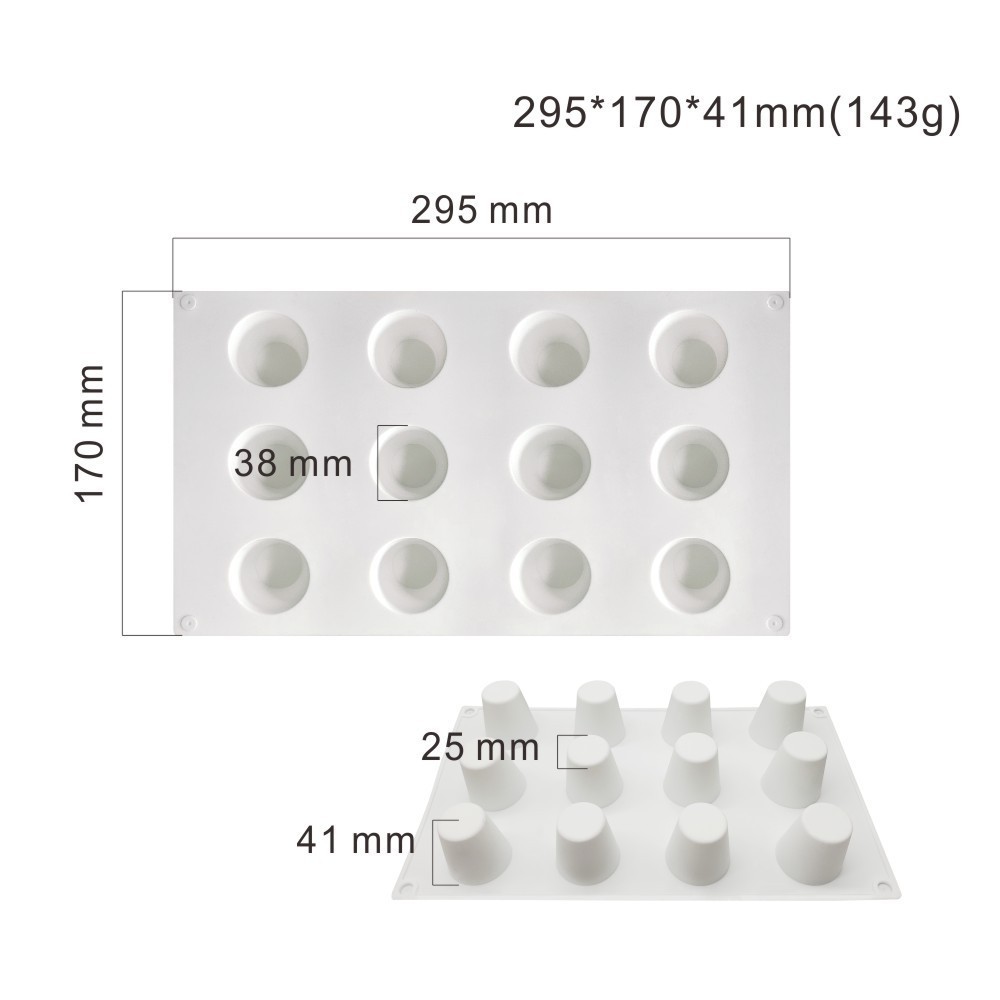 6 Khoang Nón Pleurotus Erythrangii Khuôn Cắt Tóc Silicon Bán Nguyệt Tròn Mousse Khuôn Socola DIY Nướng Bánh