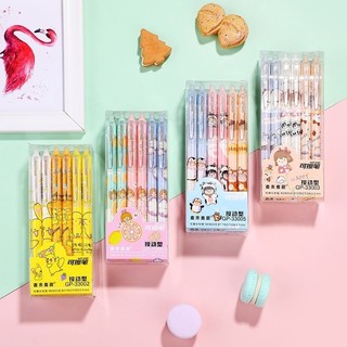 [Mực Xanh] Set 12 Bút Bi Mực Gel Hoạt Hình Ngòi 0,5mm Có Thể Xóa Được, Bút Bi Bấm Văn Phòng - Mẫu 11