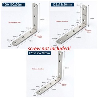 ITRUMPET 1 Cái Góc Nẹp Khớp, Màn Hình Tủ Góc Phải 90 Độ Giá Đỡ Góc Tường, Chốt Nội Thất SUS304 Thép Không Gỉ Hình Chữ L Kệ Hỗ Trợ Giá Đỡ