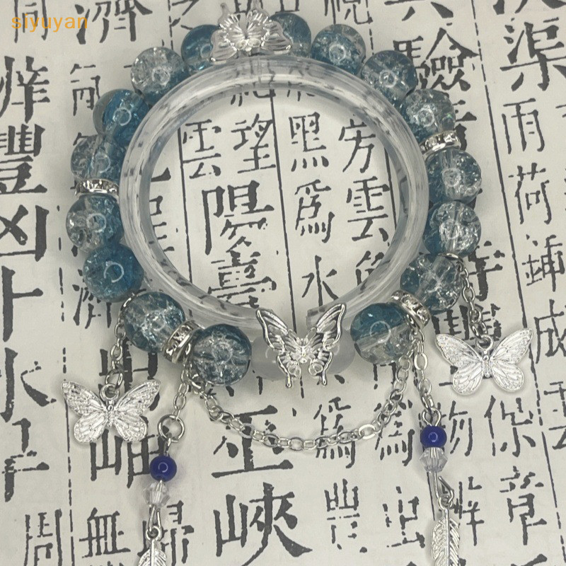 Siyuyan Thời Trang Phong Cách Trung Hoa Dép Vòng Tay Nữ Cô Gái Đa Năng Ngọt Đính Hạt Vòng Tay Bạn Gái Phụ Kiện Quà Tặng VN