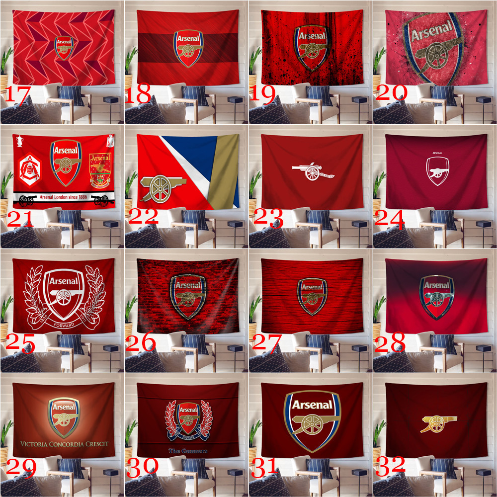 Arsenal F.C. Logo Tấm Thảm Treo Tường Có Kẹp Tấm Thảm Polyester Phòng Ngủ Treo Tường Tấm Thảm Trang Trí Nhà Cửa