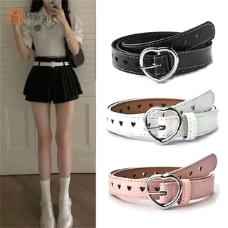 Marbit Nữ Da PU Rỗng Ra Trái Tim Yêu Nữ Thắt Lưng Quần Pin Khóa Da Nữ Vintage Thắt Lưng
