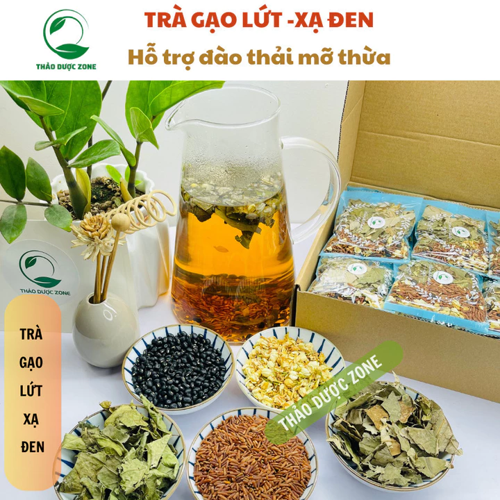 Set 30 gói Trà Gạo lứt, Xạ Đen, Đậu Đen, Lá Sen Thảo Dược Zone Giảm cân Đẹp dáng, Đẹp Da, Tốt cho sức khỏe
