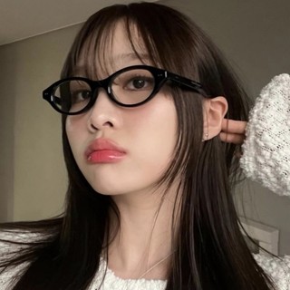 Kính khung hình bầu dục nhỏ - Kính mắt trang trí mặt - Kính mắt không trang điểm hàng ngày - Y2K, Retro, Thời trang - Chống ánh sáng xanh, Bảo vệ mắt - Kính mắt trơn