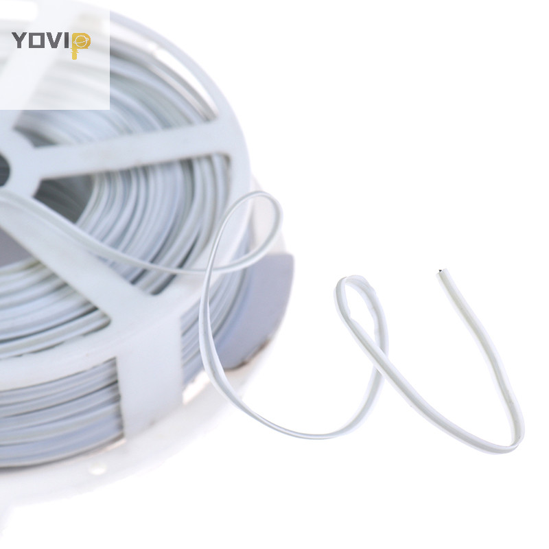Yovip 1Pc (50m) Cà vạt xoắn chắc chắn đa chức năng màu trắng có dây phủ VN