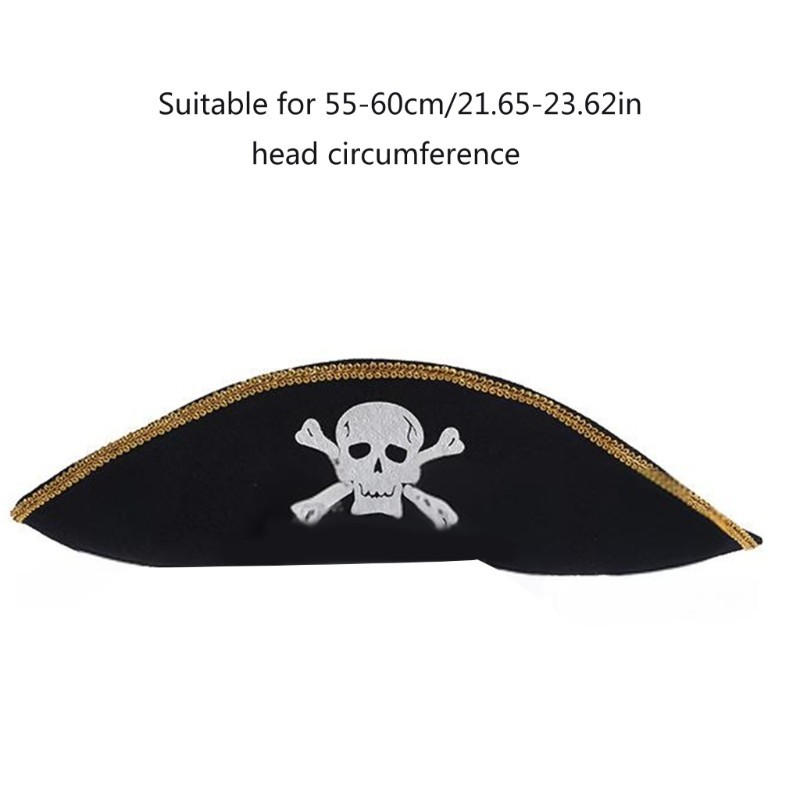 Mặt Trăng Đầu Lâu Tricorne Nón Cosplay Mũ Cướp Biển Biểu Diễn Sân Khấu Nón Đạo Cụ Dự Tiệc