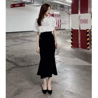 Chân váy đuôi cá dáng dài xoè midi cạp chun nữ trẻ trung tôn dáng