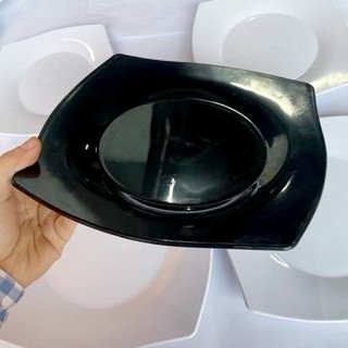Đĩa phíp màu đen nhựa phíp melamine 4 size nhiều màu nhựa cao cấp