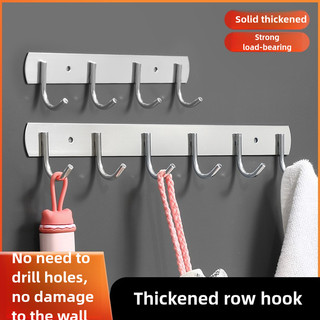Móc liên kết bằng thép không gỉ Móc treo tường nhà bếp Móc treo phòng tắm Đục lỗ chịu lực mạnh Móc hàng