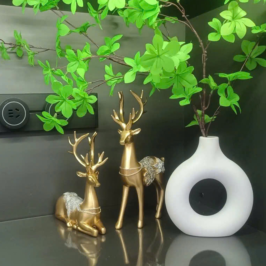 Cặp Tượng Hươu Decor Tài Lộc Cao 30cm - Tượng Hươu May Mắn Trang Trí Nhà Cửa