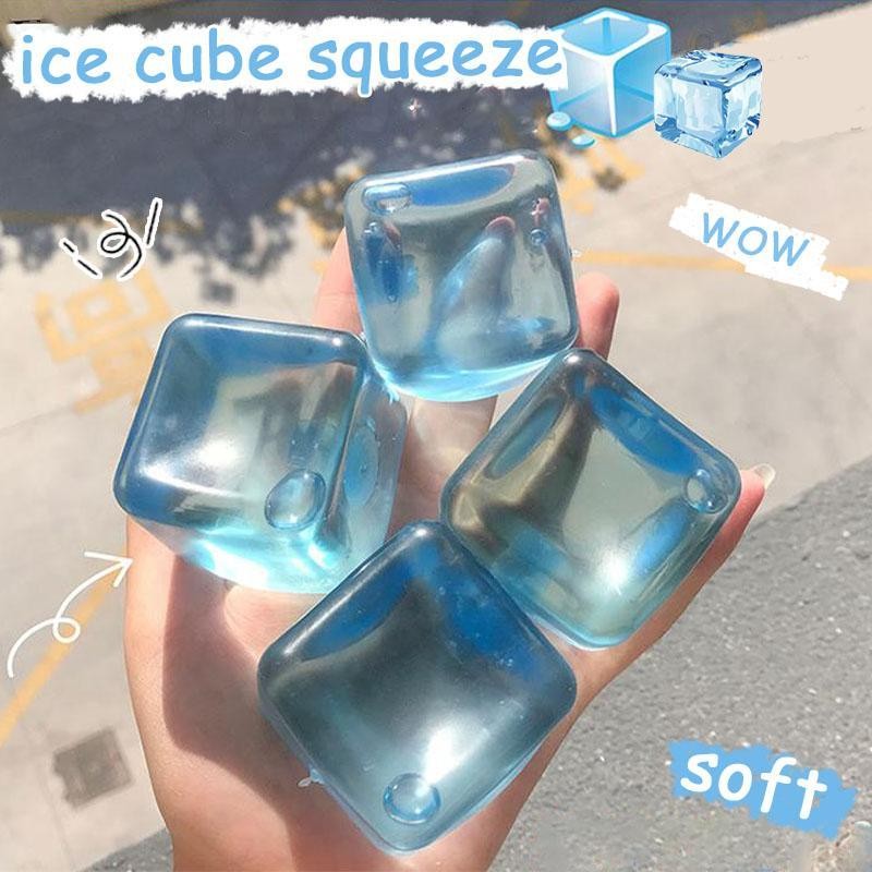 Trong Suốt Đá Viên Bóp Đồ Chơi Đá Viên Giảm Căng Thẳng Đồ Chơi Maltose Cube Squishy Pinch Đồ Chơi Giải Nén Đồ Chơi