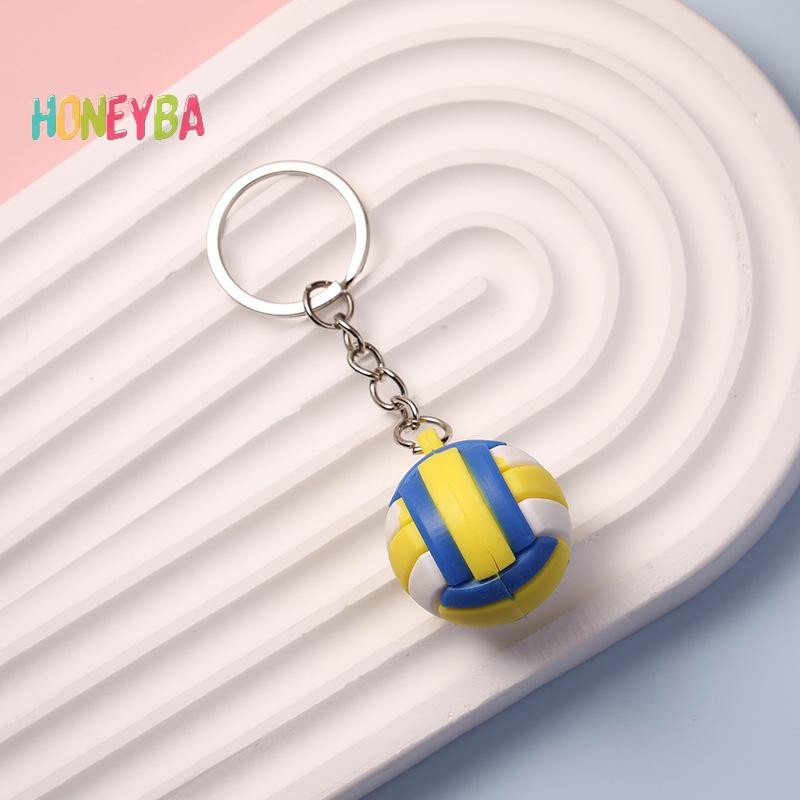 Móc khóa PVC thể thao mô phỏng bóng đá, bóng rổ, bóng chuyền, bóng bầu dục – phụ kiện ba lô, xe hơi – quà tặng