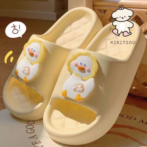 Xixitiao Dép Đế Mềm Nhà Vịt Dễ Thương Mùa Hè Nam Nữ Trong Nhà Chống Trơn Trượt