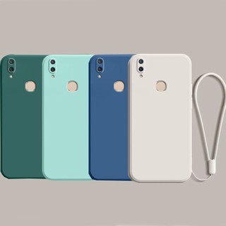 Thời trang mới Vivo V9 Y95 V11i V11 Pro Y93 S1 Khung cản vuông mỏng Vỏ silicon TPU mềm có dây đeo cổ tay