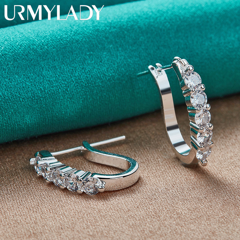 Bông tai nữ từ bạc 925 và zircon, phù hợp cho lễ đính hôn và đám cưới