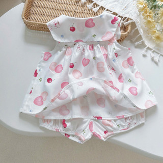 Set Bộ Hè Sát Nách Cổ Lá Cho Bé Gái Chất Thô Cotton Mềm Mát 8-22kg