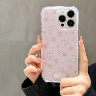 Màu tím hoa lấp lánh + vòng tay cho iphone17 16promax 15promax 14 / 13 / 15 / 16 17pro iphone13 TPU mới chống bụi