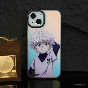 Ốp điện thoại Killua hai chiều tương thích với iPhone 13 14 15 16 Pro Max 11 12 PRO X XS XR XS Max 14 15 16 PLUS QYJS, ốp laser nam anime, viền mềm, chống sốc, bảo vệ TUVL