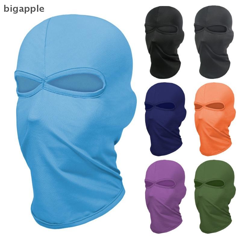 Bigapple 2 Lỗ Balaclava Mặt nạ xe máy Moto Mũ bảo hiểm Hood Trượt tuyết Cổ Full Face Mask Chống gió Mặt nạ Biker Nam RDG
