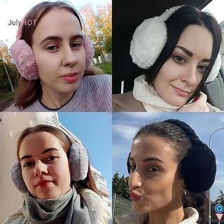 Julyhot Gấp Mùa Đông Ấm Áp Bịt Tai Màu Trơn Earflap Mềm Mại Sang Trọng Làm Ấm Tai Massivedeals