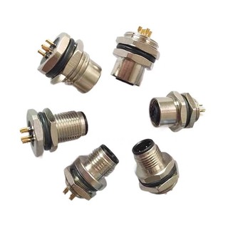 M12 Ổ cắm mặt bích 4/5/8 lõi chống thấm nước, kết nối cảm biến, nam nữ, dùng cho hàng không