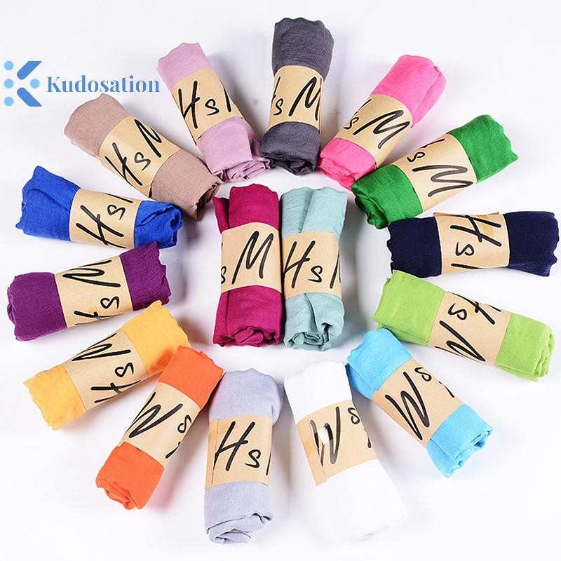 Kudosation Nữ Phong Cách Chống Gió Khăn Choàng Quấn Màu Trơn Cotton Ấm Khăn Quà Tặng Mùa Đông