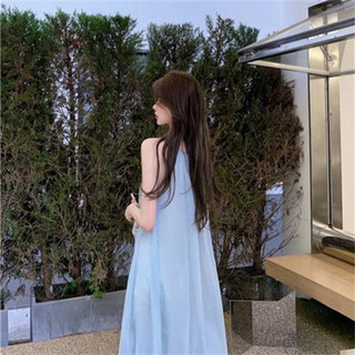 Dây Sling Đầm Phong Cách Mỏng Mùa Hè Cổ Tích Váy Nguyên Chất Desire Phong Cách Thiết Kế Niche Không Đều Gạc Váy Dài