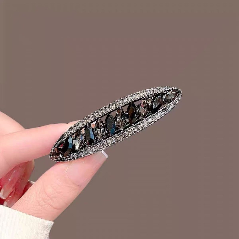 Mauropoli Kẹp Tóc Pha Lê Sang Trọng Ánh Sáng Cao Cấp, Kẹp Bên Nổ/Top/Đầu Sau/Nửa Tie, Lò Xo Ngang