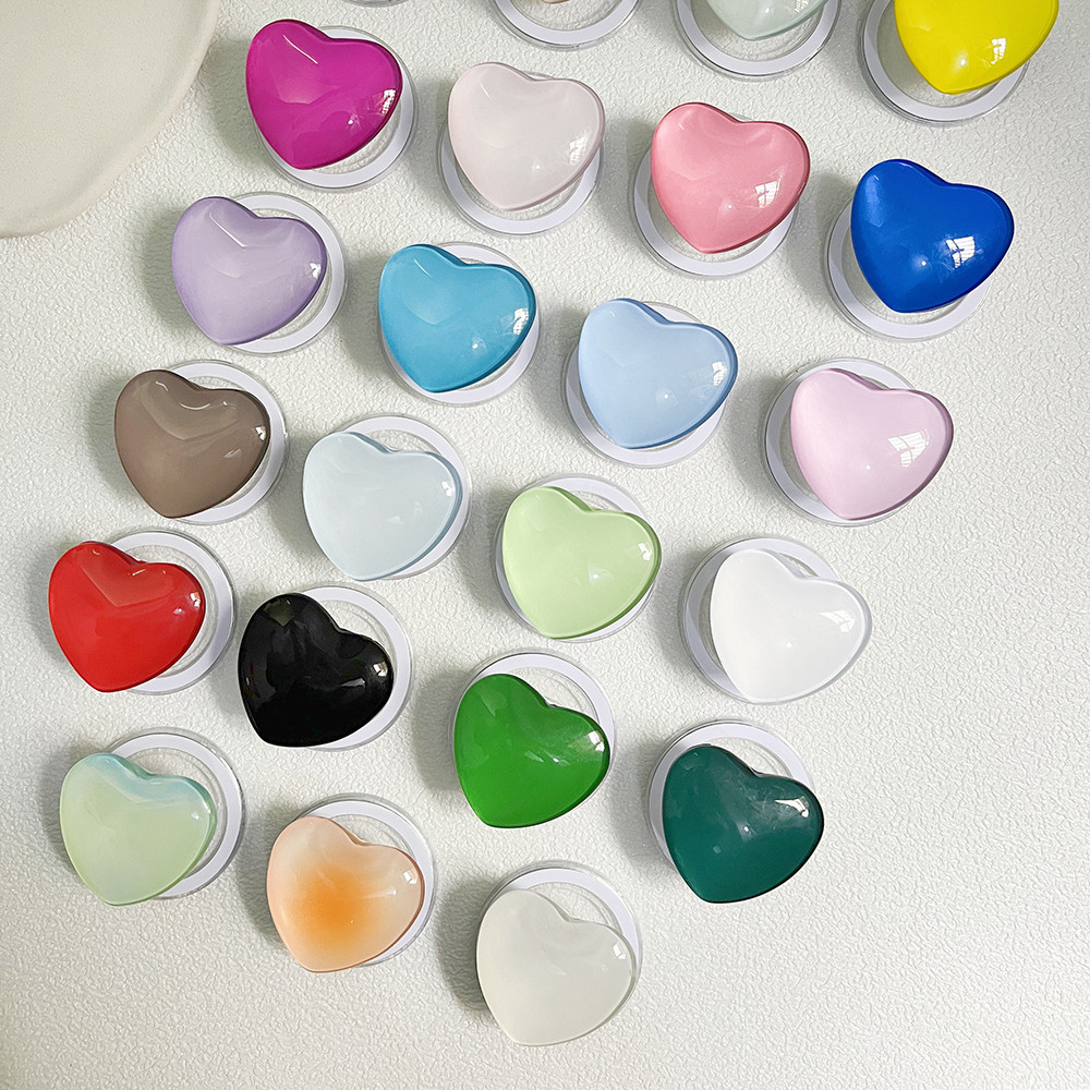 Simple Love Heart Giá đỡ từ tính Kính màu trơn Lập thể Đá quý Vỏ điện thoại Kính thiên văn Giá đỡ từ tính