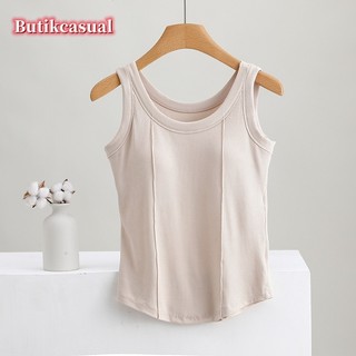 Phụ Nữ Miếng Lót Áo cotton Áo Ngực Không Áo Sơ Mi Nữ Ren Thoải Mái Đồng Bằng Xe Tăng Áo Không Tay Mùa Hè 2024 Áo Cổ Tròn Mỏng Áo Thường Ngày