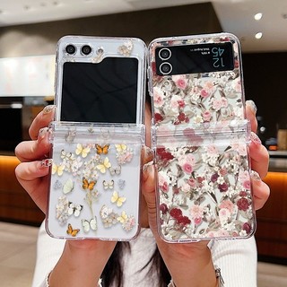 Làm Mới Họa Tiết Hoa Hồng Vỏ Cho Samsung Galaxy Z Flip 5 Flip 4 Flip 3 Full Bản Lề Chống Sốc Trong Suốt PC Cứng Gấp Dành Cho Samsung Z Flip5 Flip4 Flip3 Cover