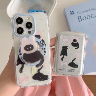Ốp Lưng Cứng Tương Thích Với iPhone 13 14 14Pro 14ProMax 15 15Pro 15ProMax 16 16Pro 16ProMax 17 17Pro 17ProMax Vỏ Nam Châm Họa Tiết Đầu Thỏ