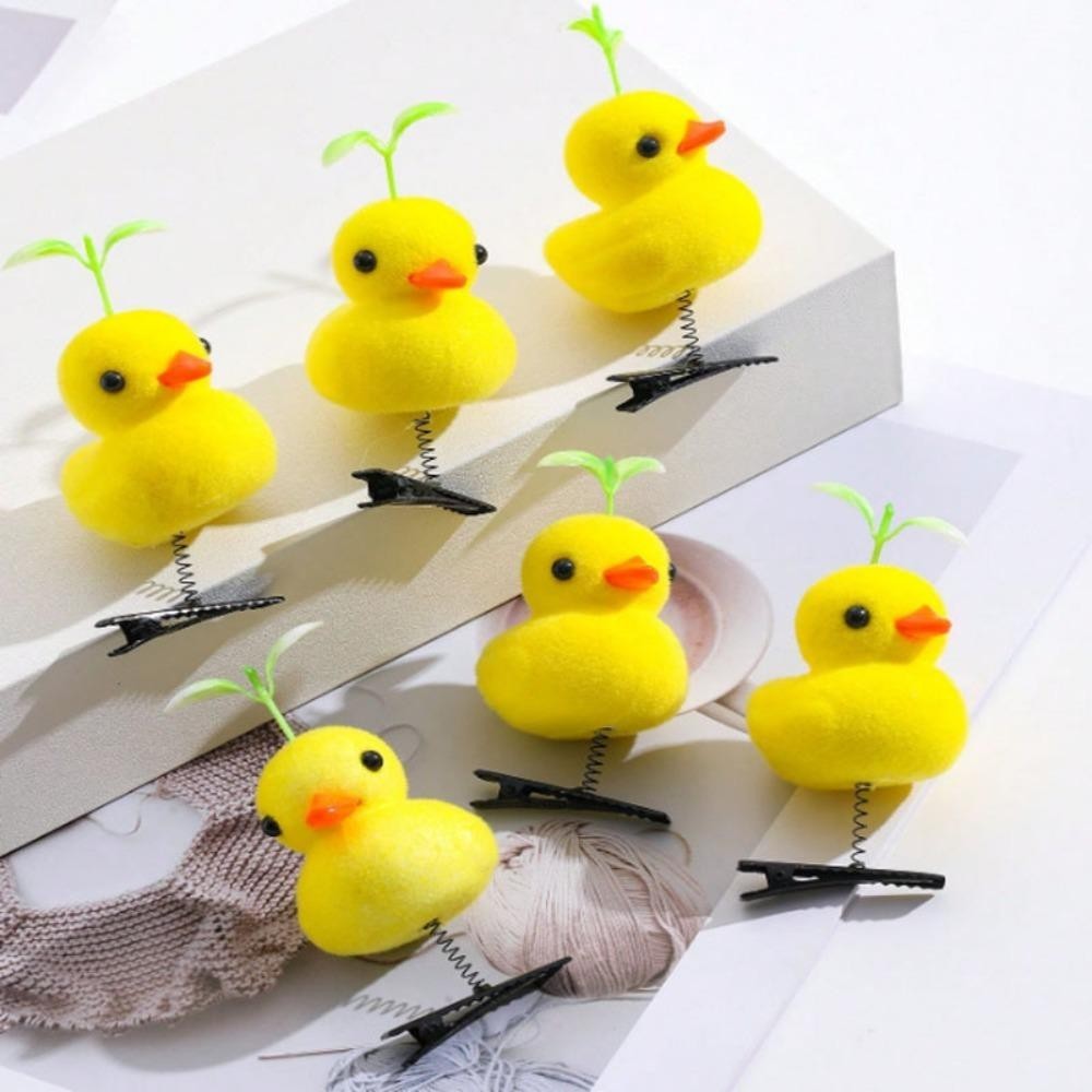 TRACEILLOIAN 6 Kẹp Tóc Sang Trọng, Mầm Đậu Hoạt Hình Mùa Xuân Kẹp Tóc, Ngọt Ngào Dễ Thương DIY Bốn Lá Cỏ Ba Lá Mỏ Vịt Kẹp Tiệc Quà Tặng