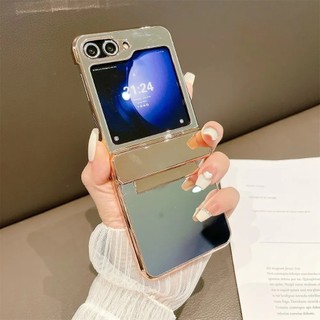 Vỏ Gương Trang Điểm Mạ Điện Samsung Galaxy Z Flip 5 Z Flip 4 Flip3 Bản Lề Mạ Điện Tất Cả Vỏ Bảo Vệ Vỏ Cứng Pc Cover