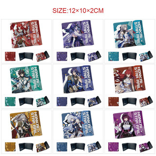 GC2 Honkai Star Rail Hoạt Hình Anime PU Ví Ngắn Sinh Viên Ví Đựng Tiền Xu In Đa Năng Khe Cắm Thẻ Túi