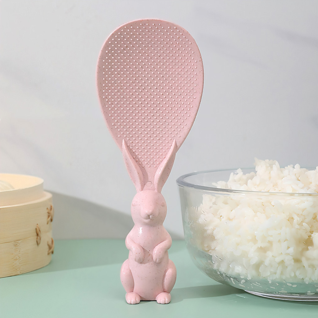 Muỗng múc cơm chống dính đáy hình thỏ rỗng dễ thương cho gia đình