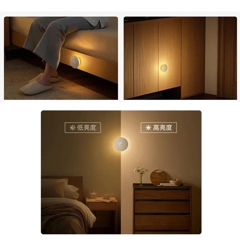 Đèn ngủ XIAOMI Mijia 3 Độ sáng có thể điều chỉnh Hồng ngoại Thông minh Cảm biến cơ thể con người Đế từ tính cho cuộc sống gia đình thông minh