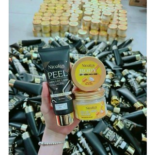 Combo Peel Men Lột Lạnh Collagen và Body Cấy Trắng Thanh Nhi NICOLAS