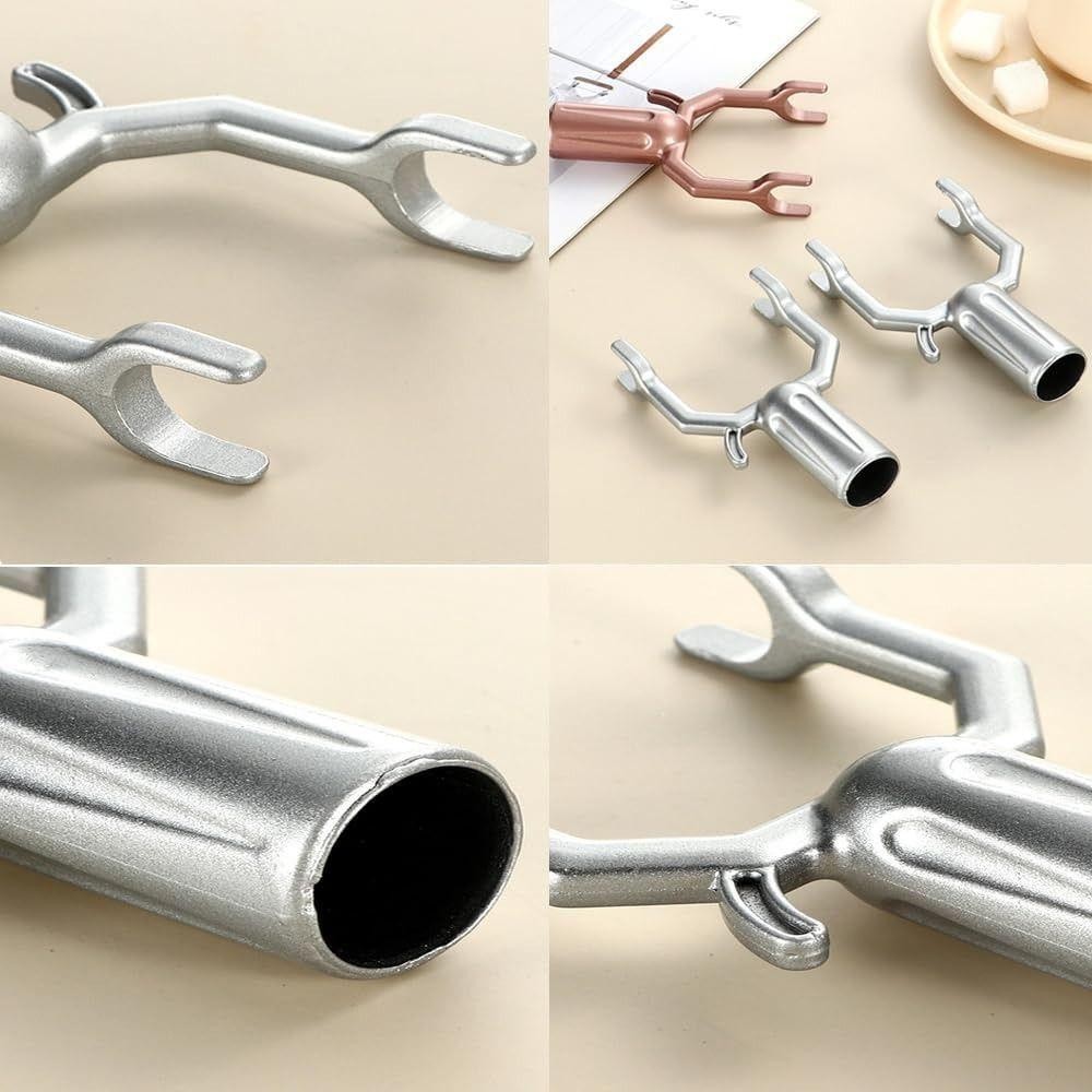 Đầu nĩa quần áo SAIA, Hợp kim nhôm Đồ dùng gia đình Giá may mặc, Thanh treo quần áo đa năng màu bạc