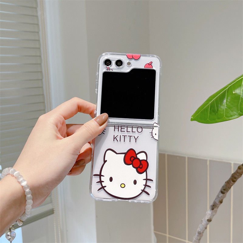 Ốp Điện Thoại Cho Samsung Galaxy Z Flip 5 Z Flip 4 Z Flip 3 Zflip5 Flip 4 3 Vỏ Họa Tiết Cắt Hello Kitty Mickey Ốp Lưng Chống Sốc