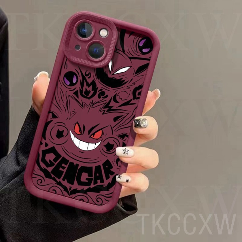 Xu Hướng Thương Hiệu Anime Pokemon Đôi Mắt Thiên Thần Ốp Lưng Tương Thích Cho OPPO A3S A5 AX5 A5S AX5S A7 AX7 A12 A12e A8 A31 A5 A9 2020 F9 Pro F11 Hoạt Hình Graffiti Chữ Ngộ nghĩnh Gengar Bìa Mềm