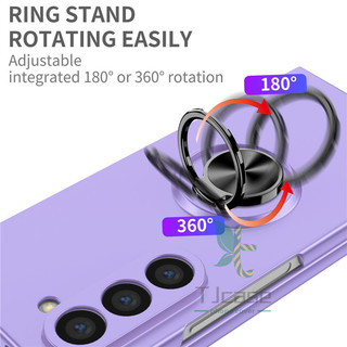 Ốp lưng có thể xoay mỏng Samsung Galaxy Z Fold 6 Z Fold 5 Z Fold 4 / 3 / 2 / 1 Giá đỡ vòng xe Vỏ siêu mỏng chống trầy xước Vỏ cứng hoa