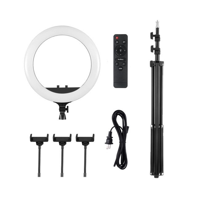 Đèn Livestream RL18 kèm kẹp điện thoại 45cm 55W - Đèn livestream bán hàng quay chụp 3 chế độ sáng kèm chân cao cấp 2m1