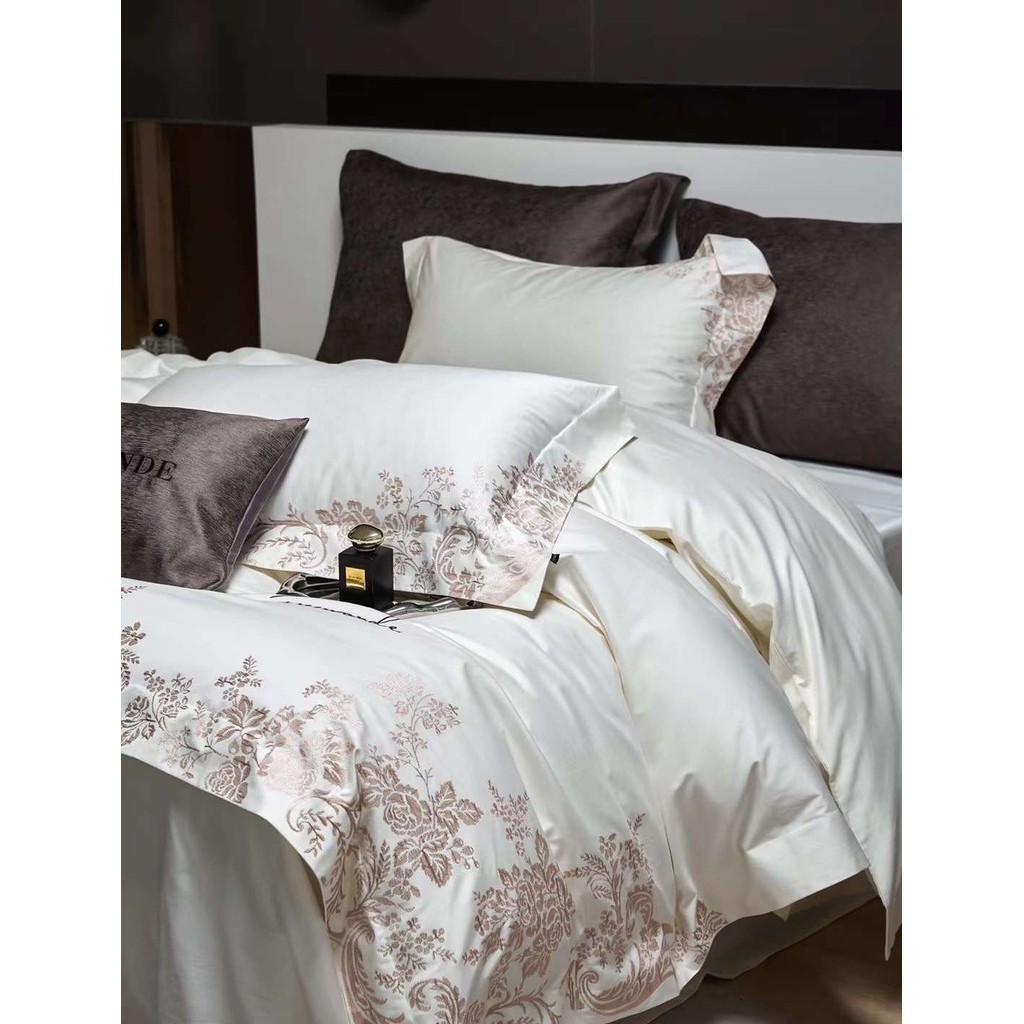 (L4197)Bộ Chăn Ga Gối Lụa Alanine Chất Liệu Mềm Mại Nhập Khẩu - MemMinbedding Luxury