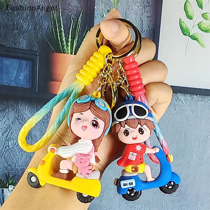 Fashionangel Hoạt Hình Xe Điện Bé Trai Và Bé Gái Móc Khóa Mặt Dây Chuyền Túi Búp Bê Dễ Thương Mặt Dây Chuyền Móc Khóa Xe Hơi Quyến Rũ Phụ Kiện Di Động Cặp Đôi Quà Tặng Ngọt Ngào TH