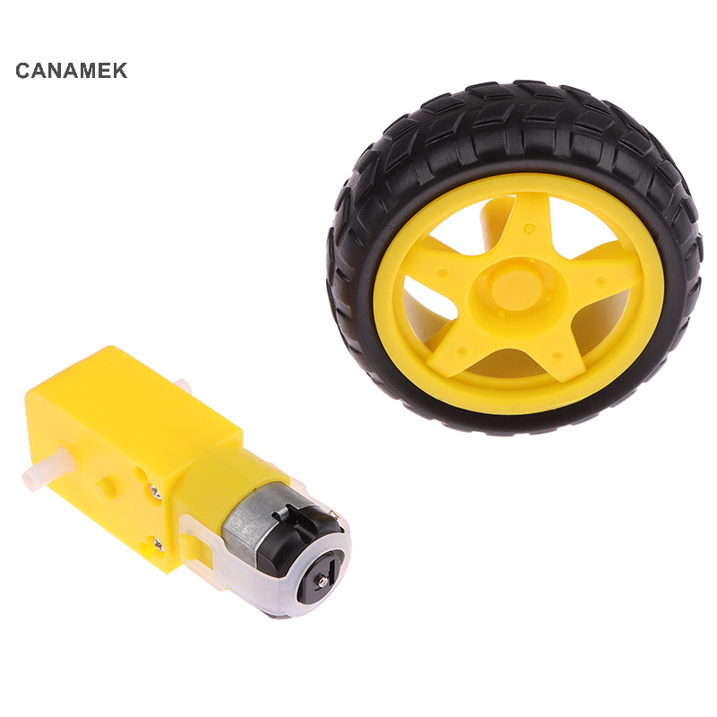 Canamek Tt Động Cơ Bánh Răng Với Lốp Cao Su Bánh Xe 3 12v Dc Trục Kép Bánh Răng Động Cơ Cho