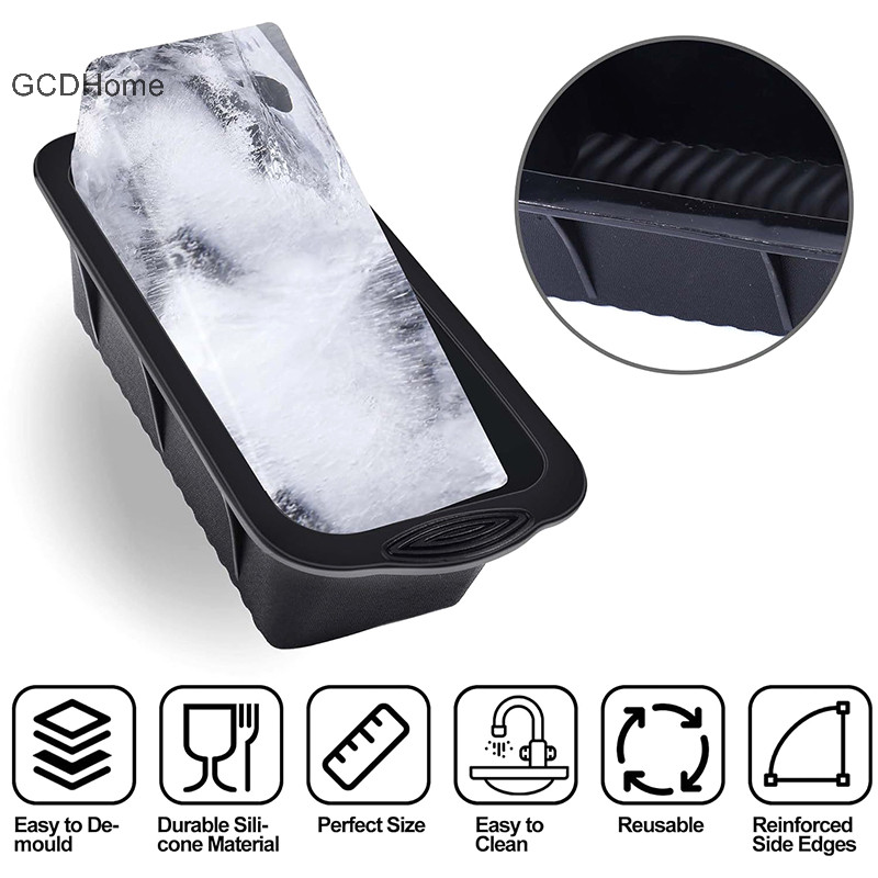 Gcdhome Cực Lớn Khuôn Làm Đá Silicon Khuôn Lớn Có Thể Tái Sử Dụng Máy Làm Đá Lớn Khay Tắm Đá Đá Cho Gia Đình HOT