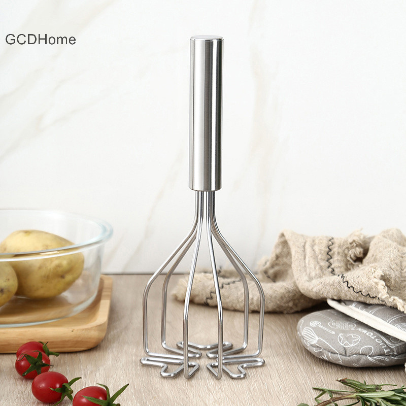 Gcdhome Nhà Bếp Khoai Tây Masher Dụng Cụ Inox Khoai Tây Masher Hướng Dẫn Sử Dụng Trái Cây Rau Áp Lực Bùn Máy Thực Phẩm Nhà Bếp Masher HOT