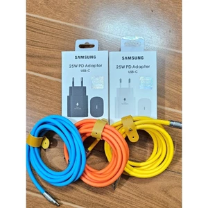Bộ sạc nhanh SamSung PD25W, kèm cáp sạc Silicon Type C - Type C, dài 2m, dây cáp bền, không rối